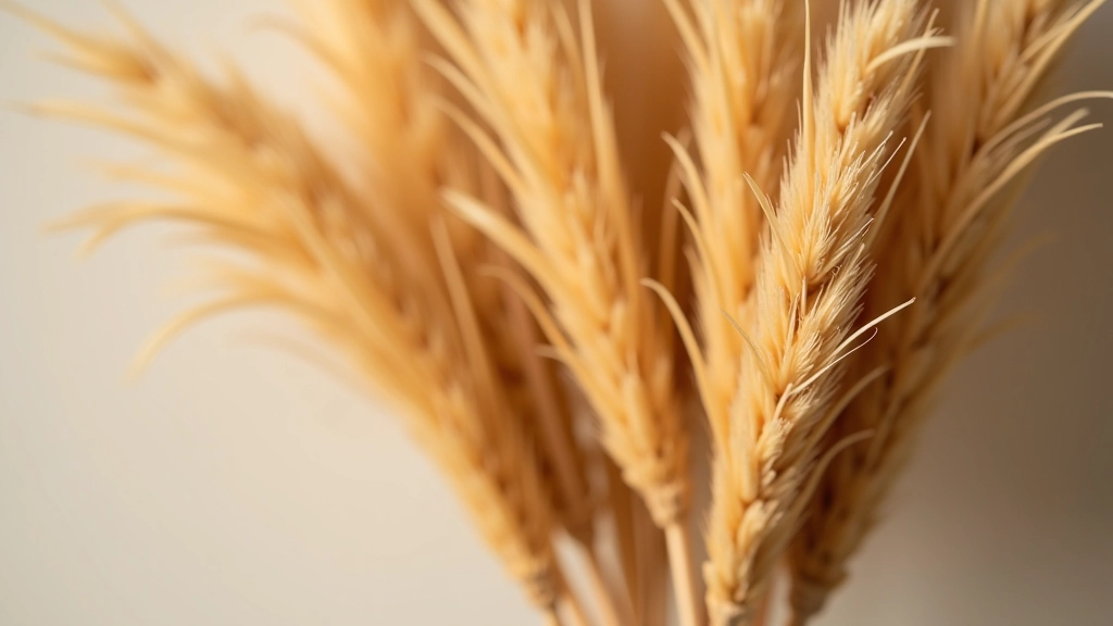 Natural pampas reed bundle detail
