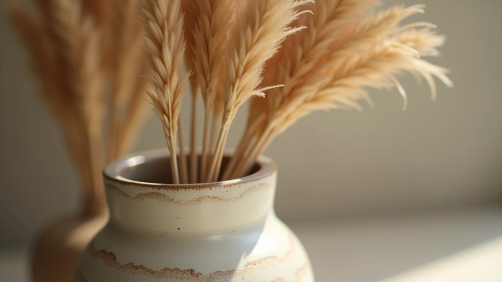 Close-up detail of ceramic vase texture and glaze finish