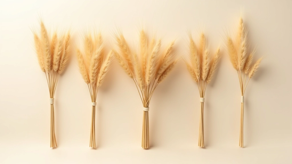 Bundle of dried pampas reeds with natural golden color displayed in modern vase arrangement