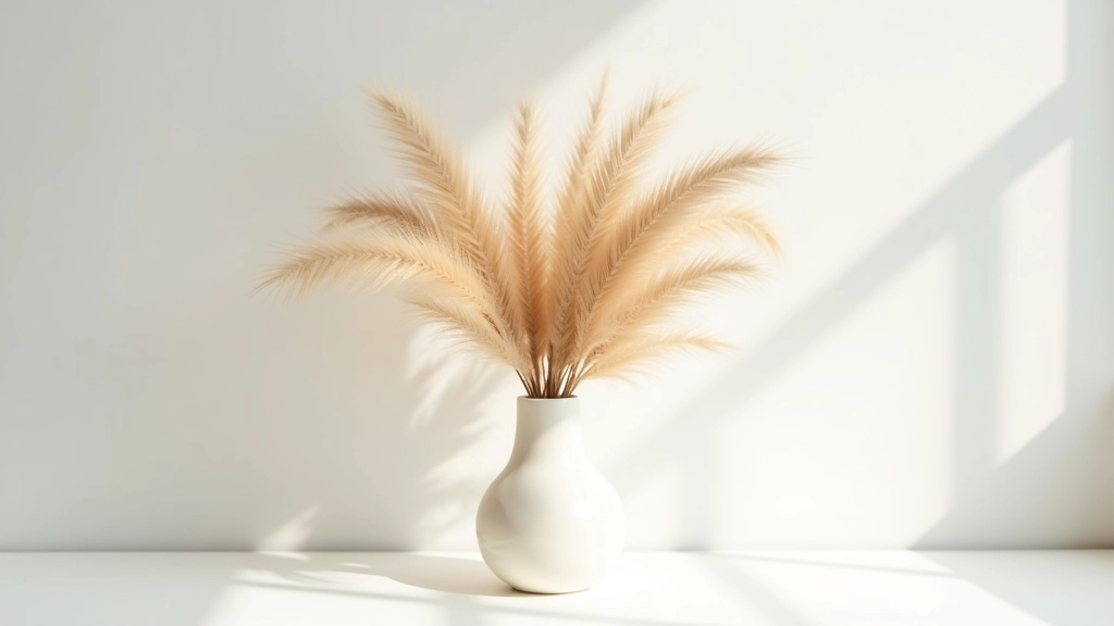 Dried pampas reed bundle arrangement